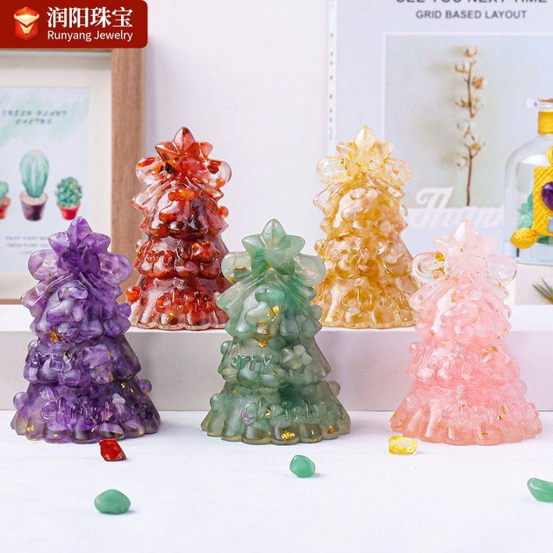 天然水晶圣诞树摆件51