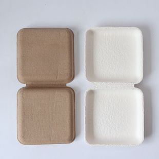 原色纸浆包装盒正方形衣服环保纸浆盒可降解纸浆礼盒