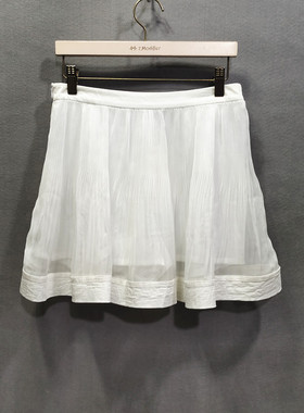 RMEO/浪漫一身春季雪纺风琴半裙中裙休闲气质A字裙百搭自然腰