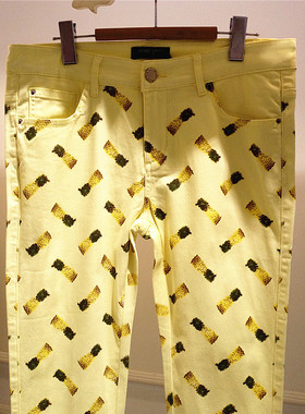 RMEO/浪漫一身春秋新款显瘦直筒裤休闲潮裤牛仔裤女棉料微弹长裤