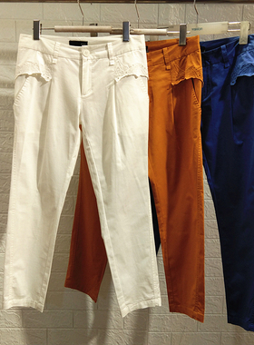 RMEO/浪漫一身春秋夏季休闲女裤宽松直筒棉料长裤纯色百搭气质款