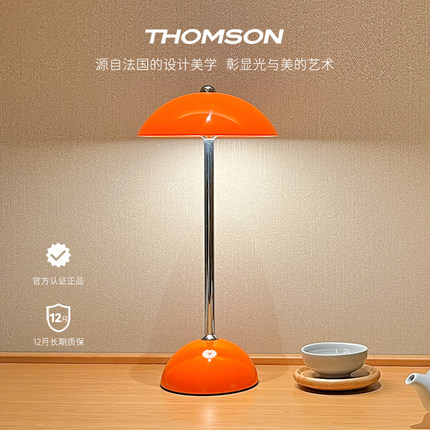 法国汤姆逊轻奢高级卧室床头灯书桌充电台灯蘑菇氛围灯睡眠小夜灯