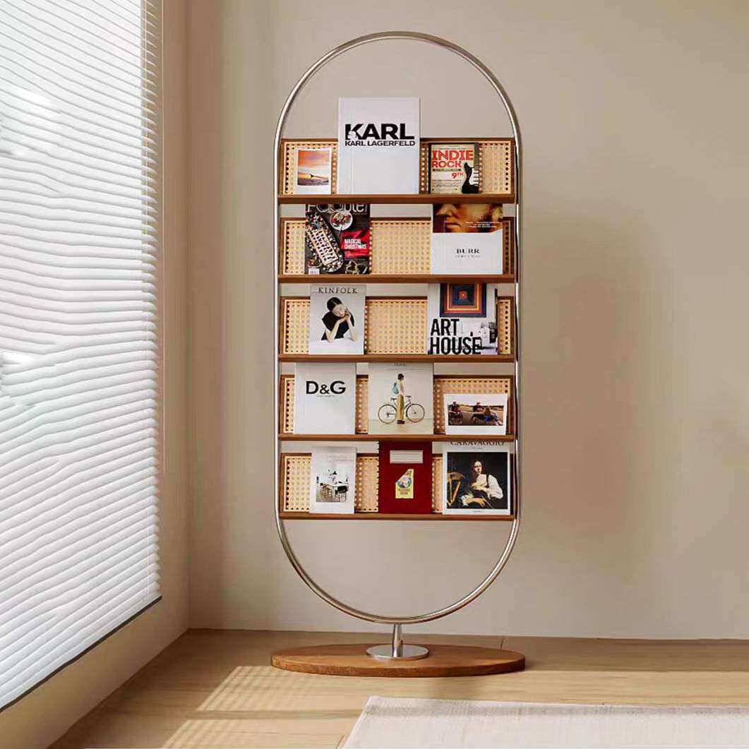 中古杂志架多功能置物书房客厅装饰落地展示架实木书架