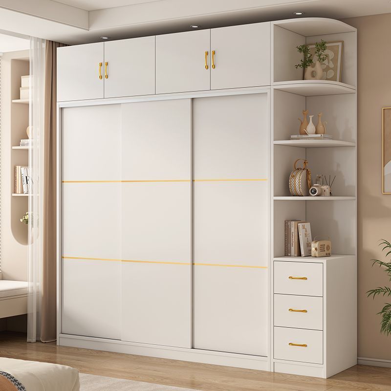 实木衣柜家用卧室现代简约简易组装出租房用组合柜子多功能大衣橱