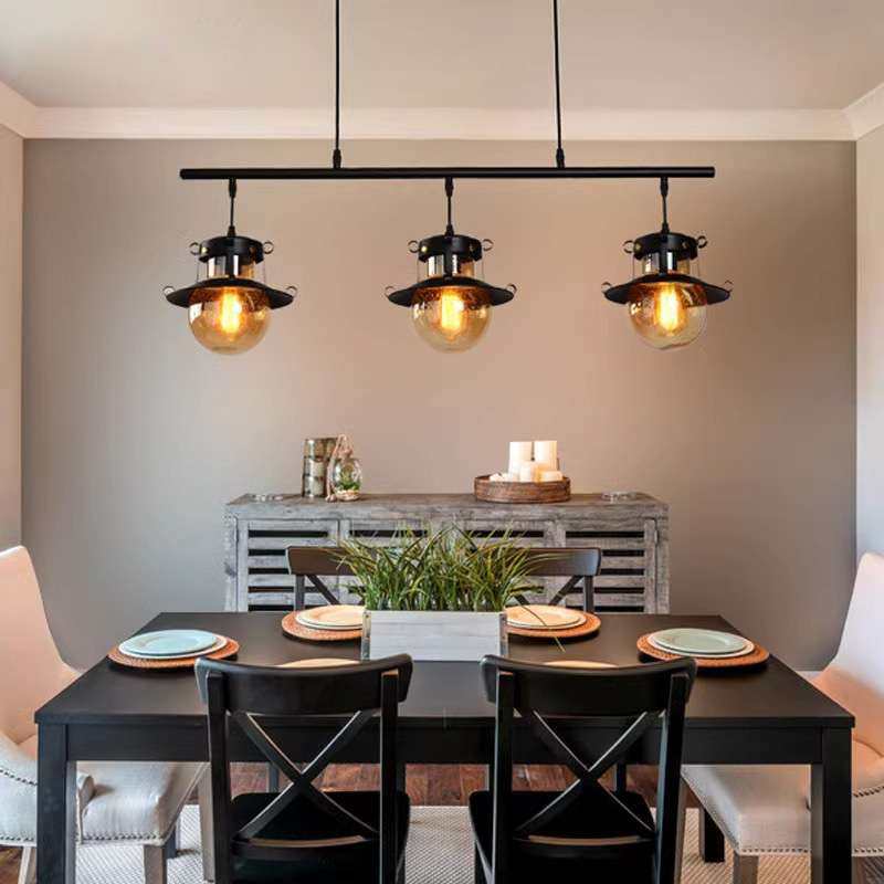 复古工业风酒吧民宿咖啡厅餐厅餐桌吧台玻璃长条LOFT铁艺个性吊灯