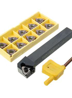 数控刀杆外圆车刀SER1212H16+10片VP15TF16ERAG60刀片紫黑色+把手