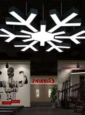 LED雪花装饰吊灯商场超市办公室健身房展厅网咖树叶拼接创意灯具