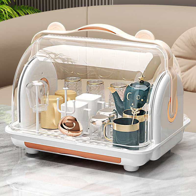 杯子置物架桌面防尘玻璃杯茶杯收纳红酒杯沥水托盘杯架水杯收纳盒