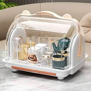 杯子置物架桌面防尘玻璃杯茶杯收纳红酒杯沥水托盘杯架水杯收纳盒