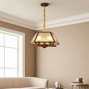 法式中古餐厅玻璃吊灯设计师创意新中式复古书房门厅过道卧室吊灯