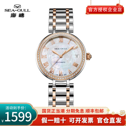 正品海鸥手表女士时尚贝母间金镂空自动机械表女表潮流716.417L - 封面