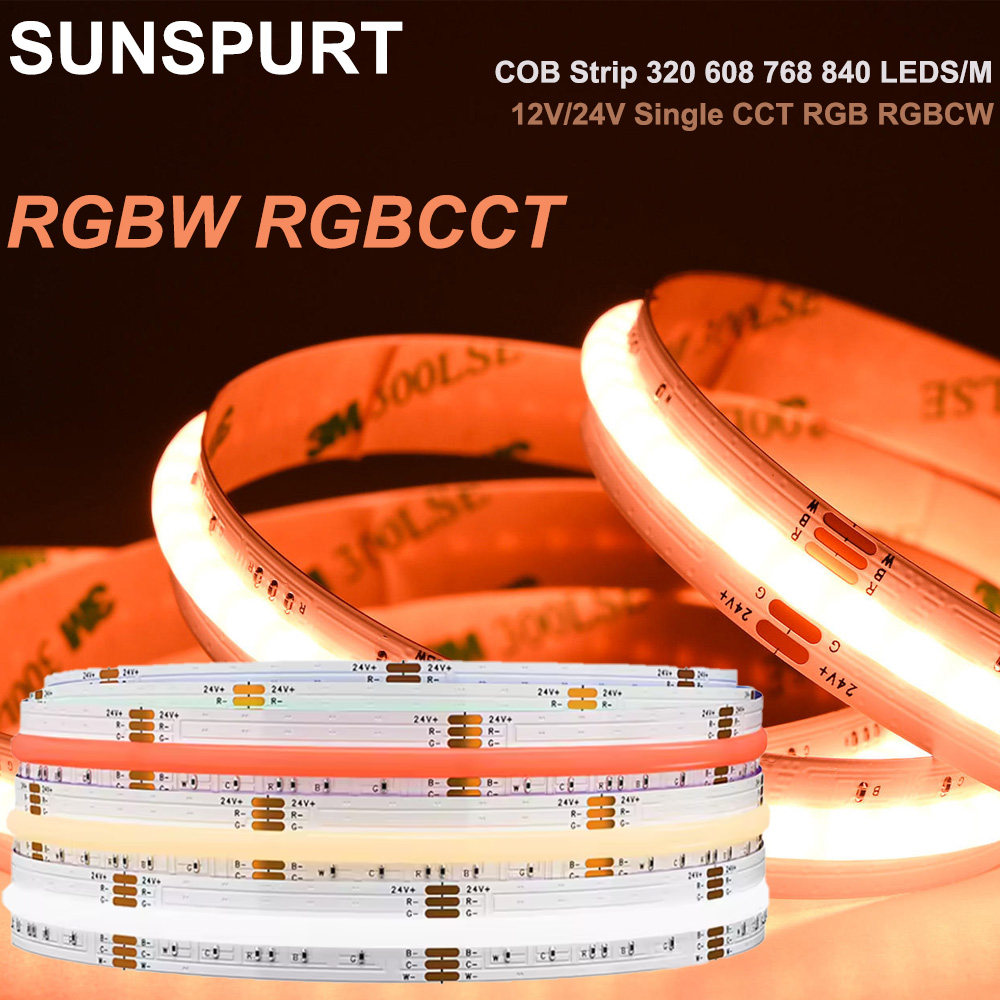 COB低压12v单双色灯带七彩RGBCCT线型灯条24v智能调光三色LED自粘,家装灯饰光源,室内LED灯带,淘宝优惠券,粉丝福利购,淘宝优惠卷