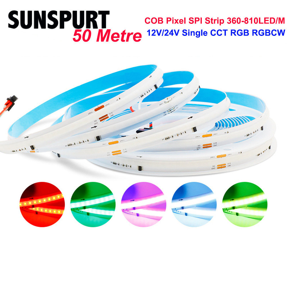 led柔性COB幻彩灯带RGBCW暖白光全彩跑马流水24v智能线型氛围灯条,家装灯饰光源,室内LED灯带,淘宝优惠券,粉丝福利购,淘宝优惠卷