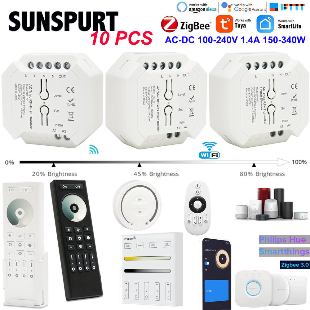 TUYA涂鸦220可控硅调光WIFI控制器LED筒灯卤素灯亮度调节无线遥控,电子元器件市场,LED控制器,淘宝优惠券,粉丝福利购,淘宝优惠卷