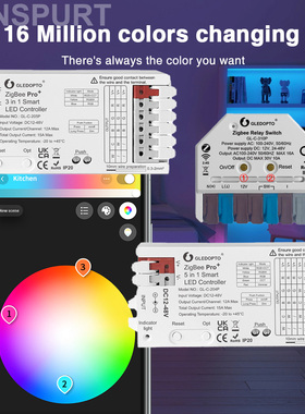 GLEDOPTO RGBCCT五合一LED灯带控制器AC可控硅调光器 Zigbee+2.4G