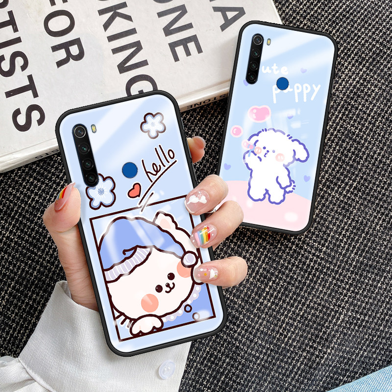 适用红米note8T手机壳全包防摔小米noto8硅胶保护套redmi8a彩绘卡通玻璃壳redminote8pro可爱少女软外壳八por