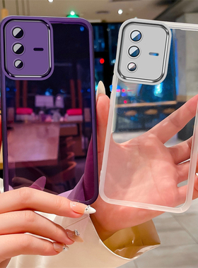 适用vivo v23手机壳带镜头膜vivov23pro保护套V2130全包超薄v23e防摔外壳por简约2132透明viviv新款vovov简单