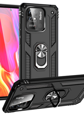 适用小米pococ40手机壳气囊防摔220333QPG全包保护套poco c40硅胶软硬壳pococ4o磁吸指环mi米c40商务男士款5g