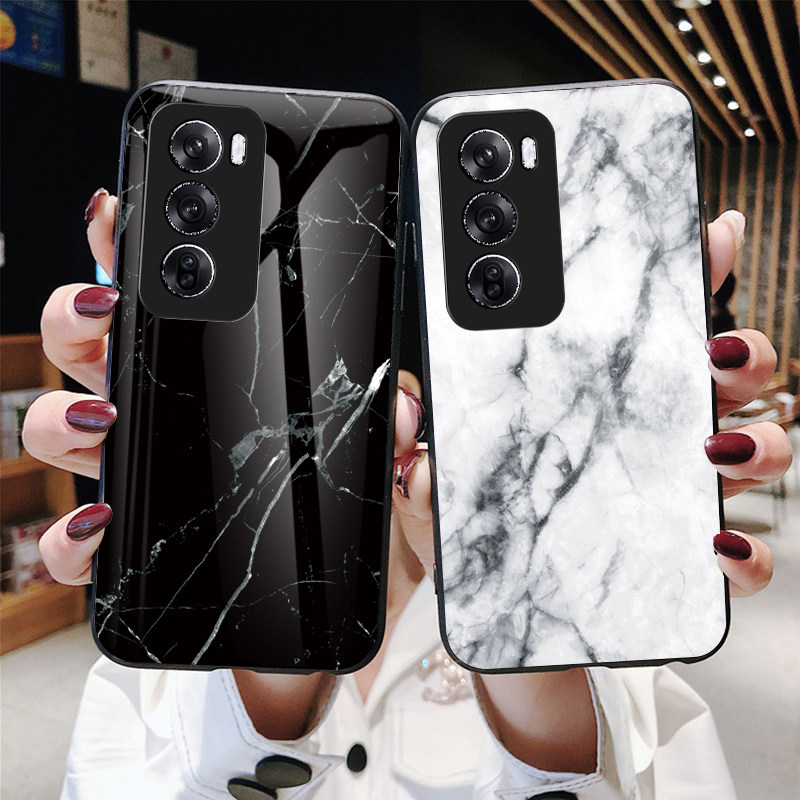 适用OPPO Reno12手机壳海外版大理石纹opporeno12pro保护套por超薄全包防摔CPH2625外壳2629男女款case玻璃p