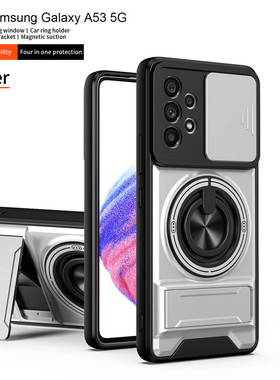 适用于三星A53手机壳带镜头盖推窗galaxy52s保护套气囊防摔SM-A5360外壳5260男女款528B全包galaxy支架磁吸5G