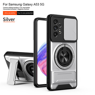 适用于三星A53手机壳带镜头盖推窗galaxy52s保护套气囊防摔SM 528B全包galaxy支架磁吸5G A5360外壳5260男女款