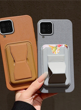 适用三星A42手机壳带支架卡包galaxya12保护套超薄SM-A426B外壳A125F男女款case插卡咭片galaxy全包防摔磨砂3