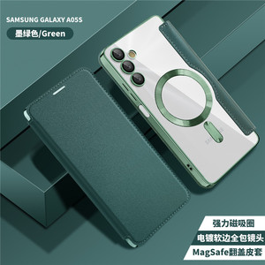 适用三星A15手机壳可Galaxy A15保护套磁吸透明SM-A156B翻盖皮套155F透明全包防摔galaxya外壳case插卡咭片包