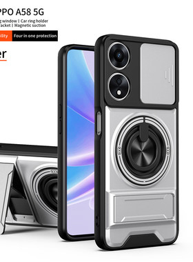 适用于OPPO A77手机壳oppoa57s保护套opa58带镜头盖推窗opoa59气囊5G防摔CPH2339外壳PFTM20全包2577支架2385