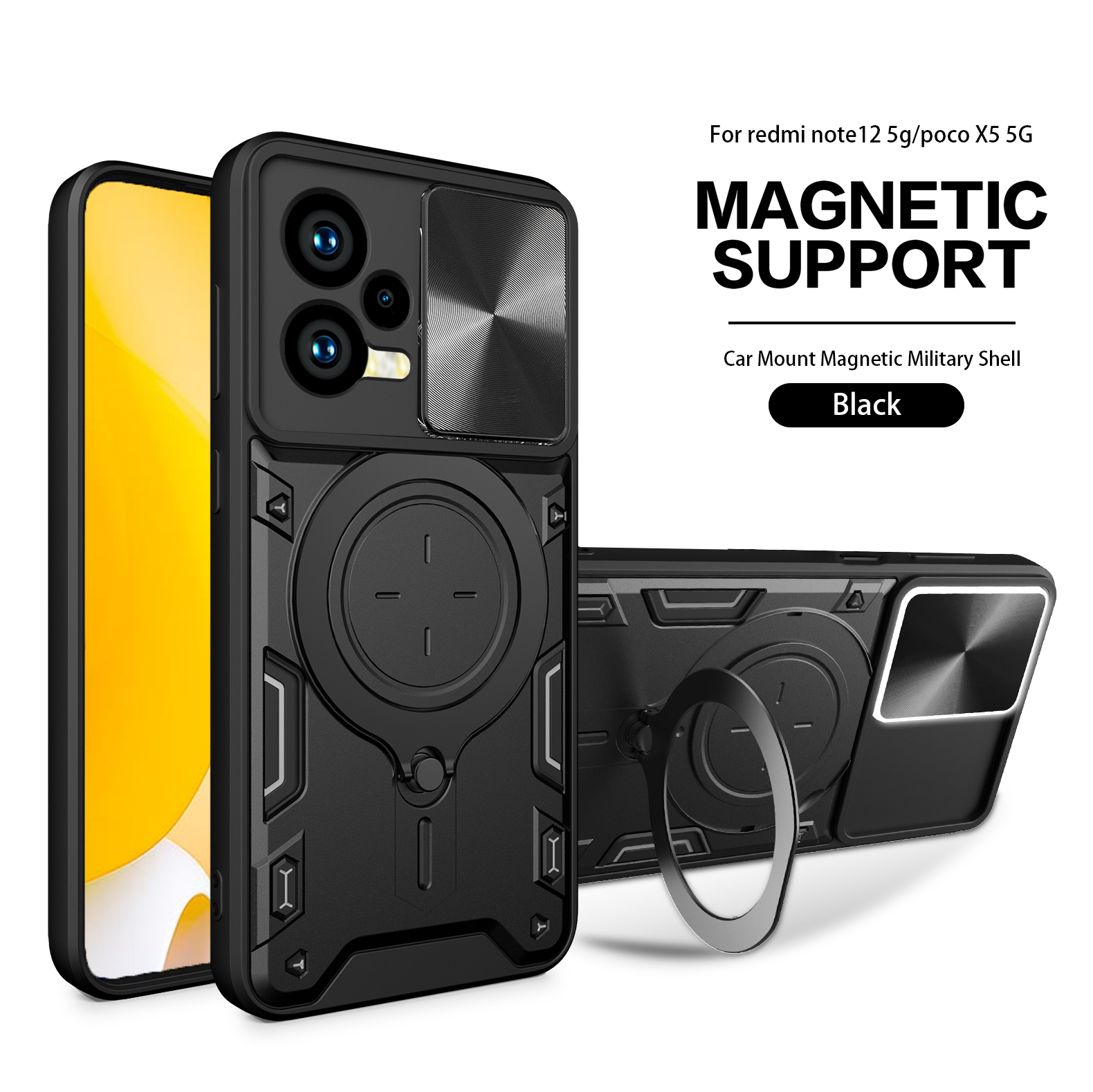 适用小米POCO X5Pro手机壳带镜头盖pocox5保护套海外版xiaomi全包防摔case硅胶软边外壳pocx支架mi来电闪新款