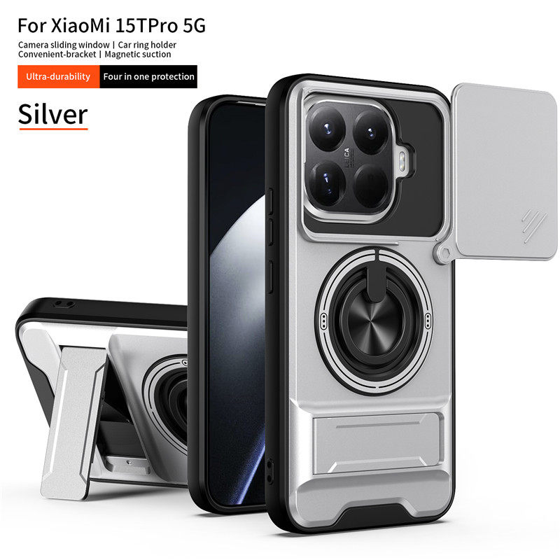 适用于小米15T Pro手机壳xiaomi15t保护套带镜头盖推窗tpro气囊防摔tpor全包por外壳海外版5G香港p国际男女款