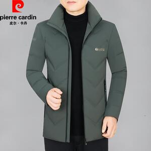 皮尔卡丹冬季新款中青年男羽绒服加厚立领都市休闲鹅绒防寒男外套