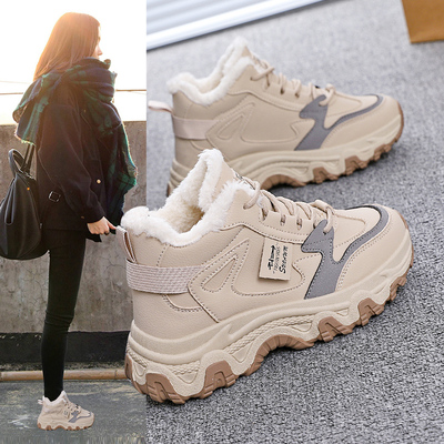 哈尔滨雪地靴女款2025新款冬季加绒加厚运动老爹鞋防水防滑大棉鞋