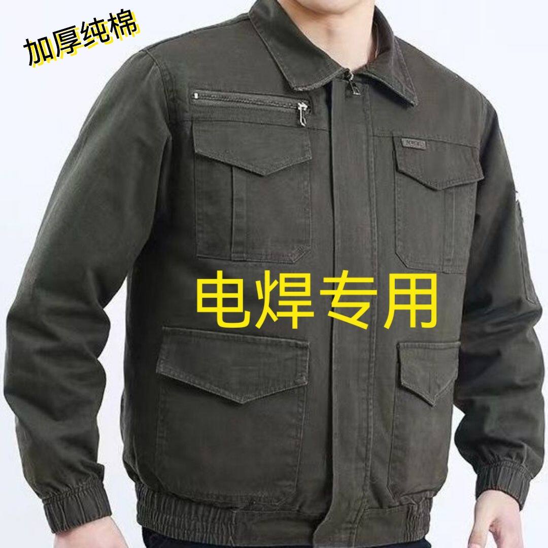 夏季焊工专用空调服加厚风扇服纯棉带风扇焊工空调服防烫牛仔新款