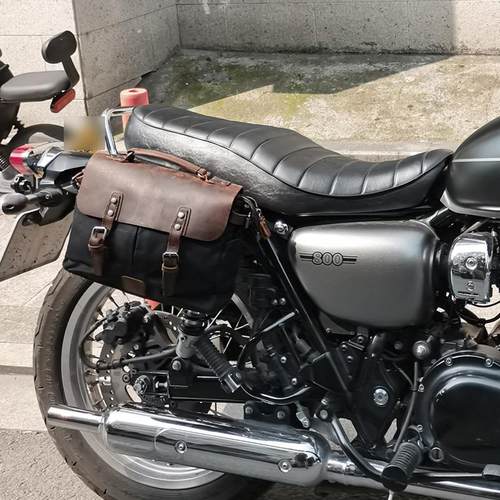 适用于川崎W800侧边包覆古挂包机车改装件防水通勤骑士包尾挂包