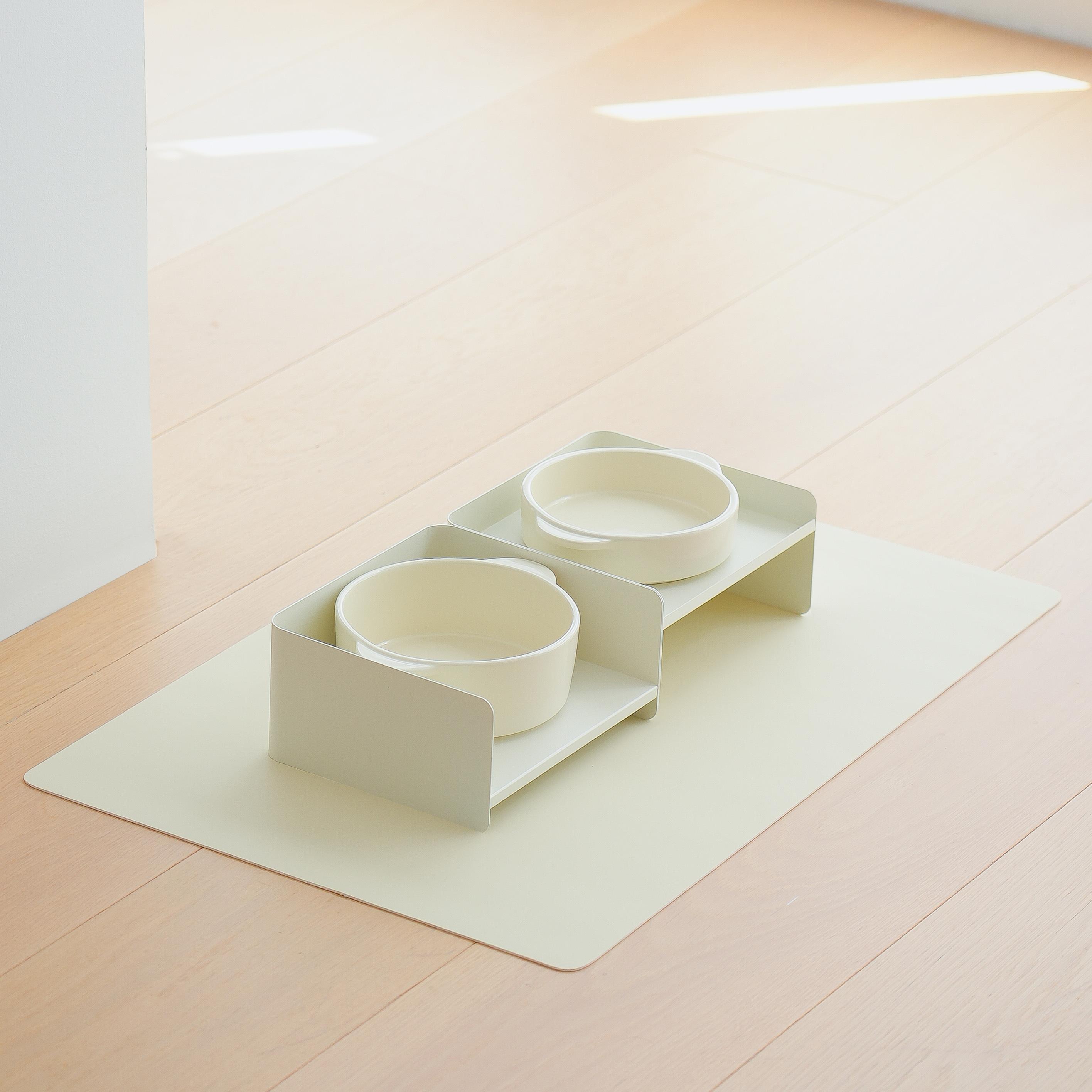 宠物猫咪陶瓷碗架购餐桌增高保护颈椎金属双粮食饭碗高度可调节