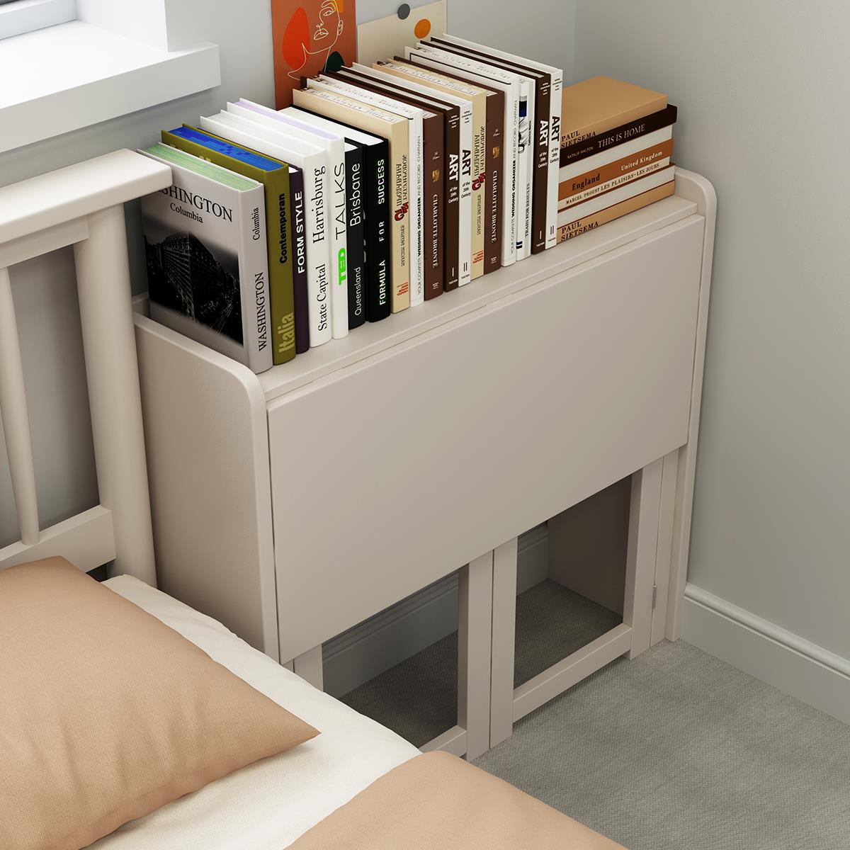 小型全实木书桌可折叠卧室电脑桌工作桌伸缩家用学习桌简约70cm长