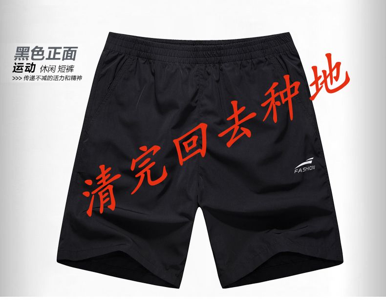 (用1元券)短裤男士休闲裤子男夏季2019新款运动宽松大码速干沙滩五分薄款裤