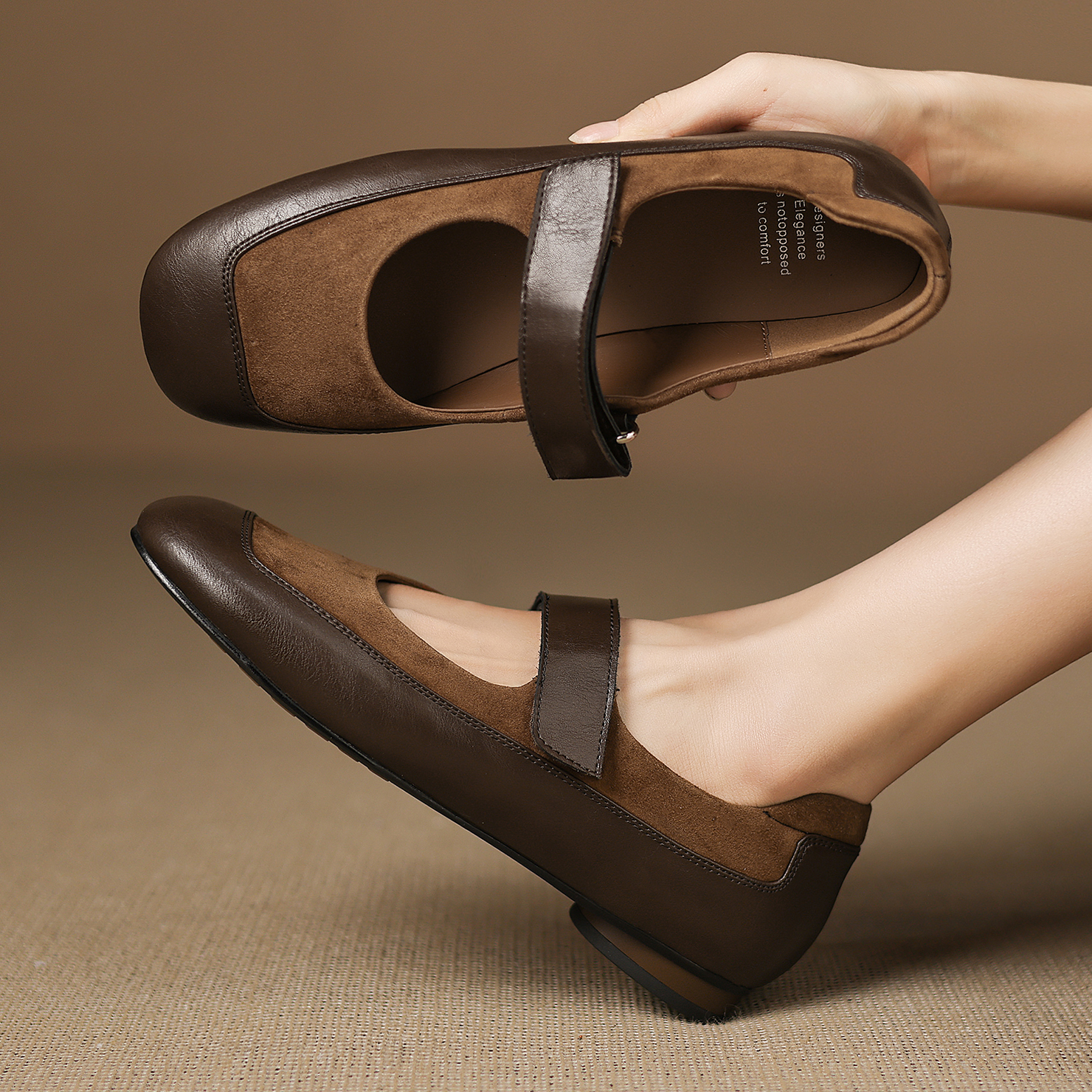 Dale黛迩中古风~真皮玛丽珍鞋女