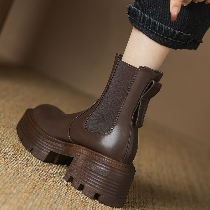 Dale~巨舒服厚底6cm切尔西短靴