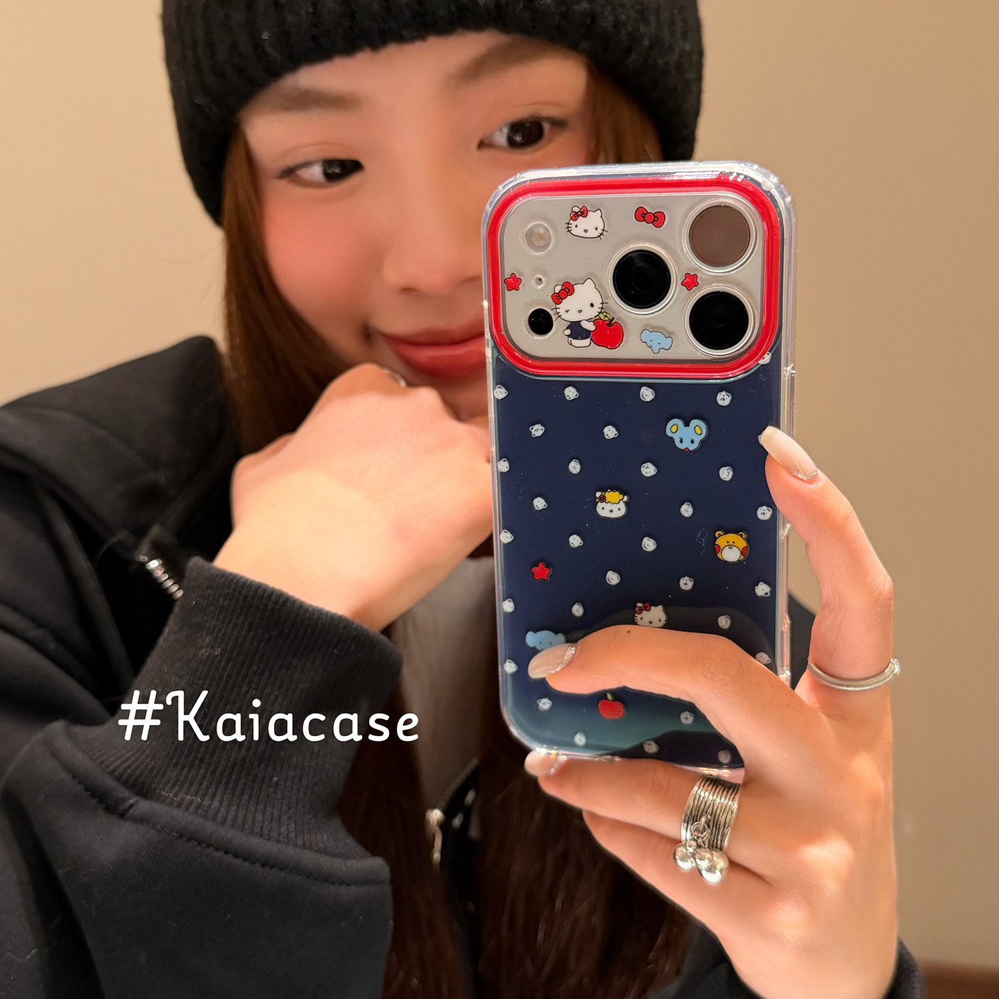 kaia 小众ins彩绘卡通小动物适用苹果17promax手机壳