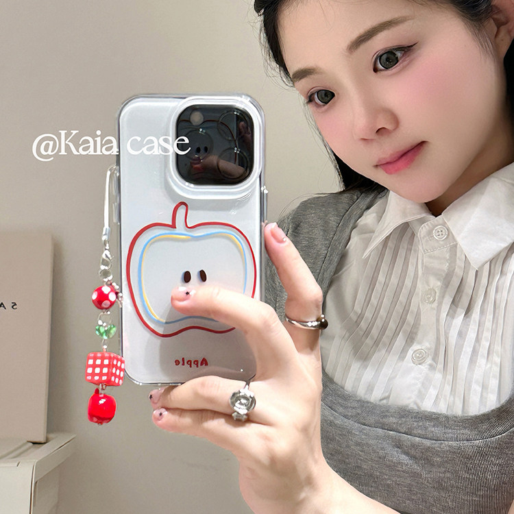 kaia ins极简小众涂鸦线条红苹果适用苹果17promax手