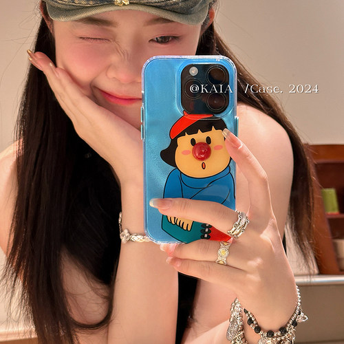kaia 可爱卡通日系动漫女孩适用苹果17promax手机壳iphone13新款15趣味12镭射女14pro苹果16promax双层手机套
