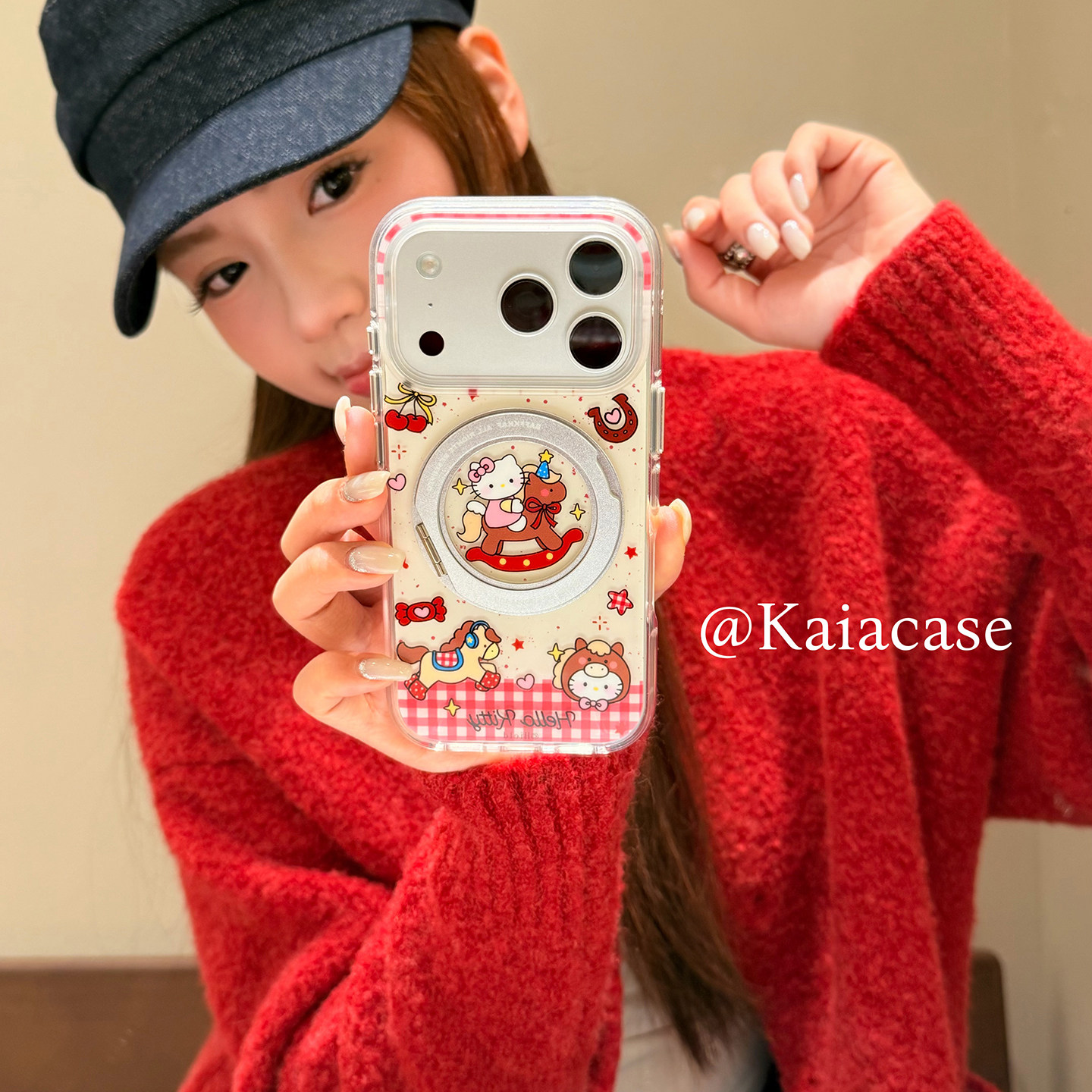 kaia 软萌可爱卡通哈喽kt骑马适用苹果17promax手机壳