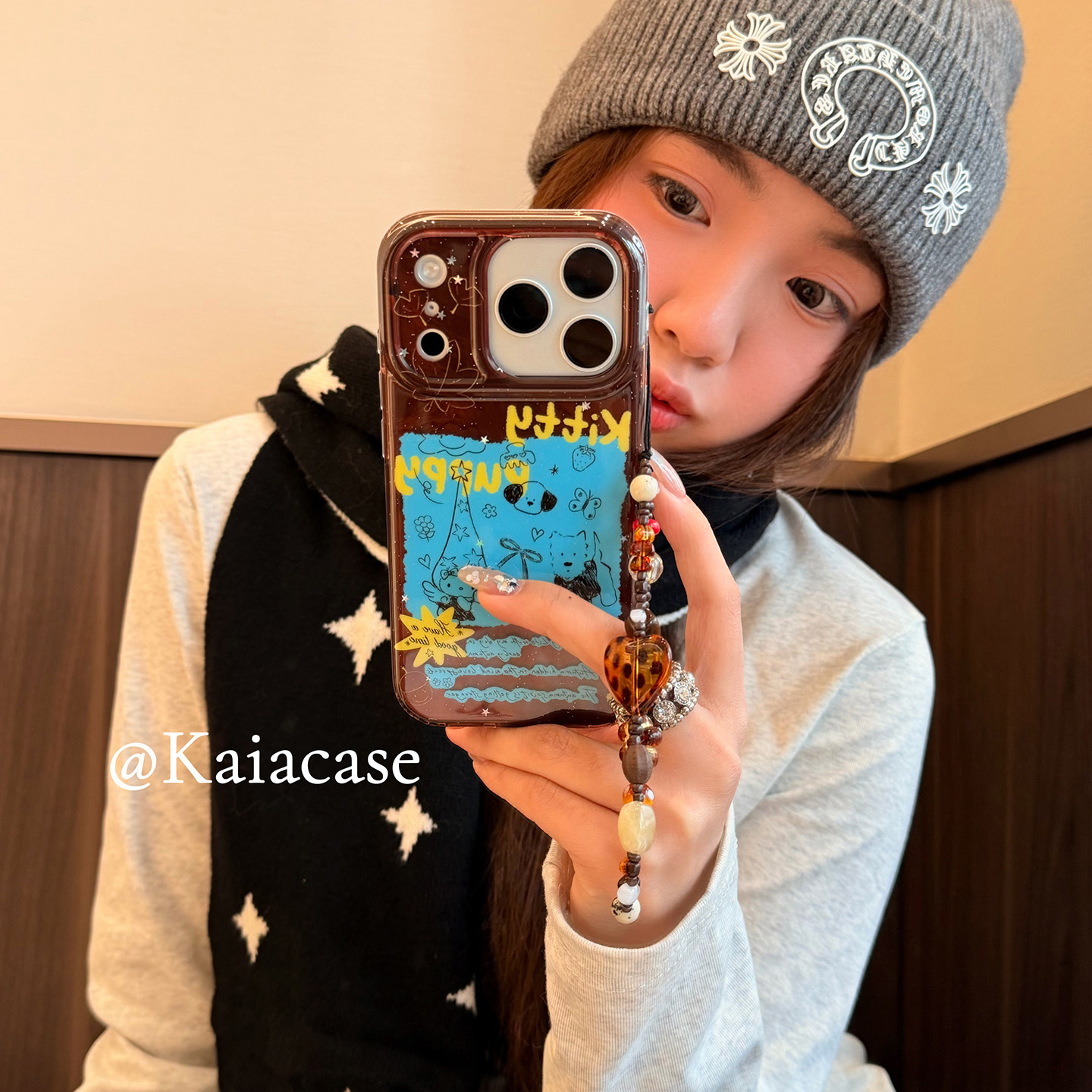 kaia 卡通涂鸦手绘西高地哈喽kt适用苹果17promax手机壳iphone16pro新款17女14pro带链条15pro双层防摔手机套,3C数码配件,手机保护套/壳,淘宝优惠券,粉丝福利购,淘宝优惠卷