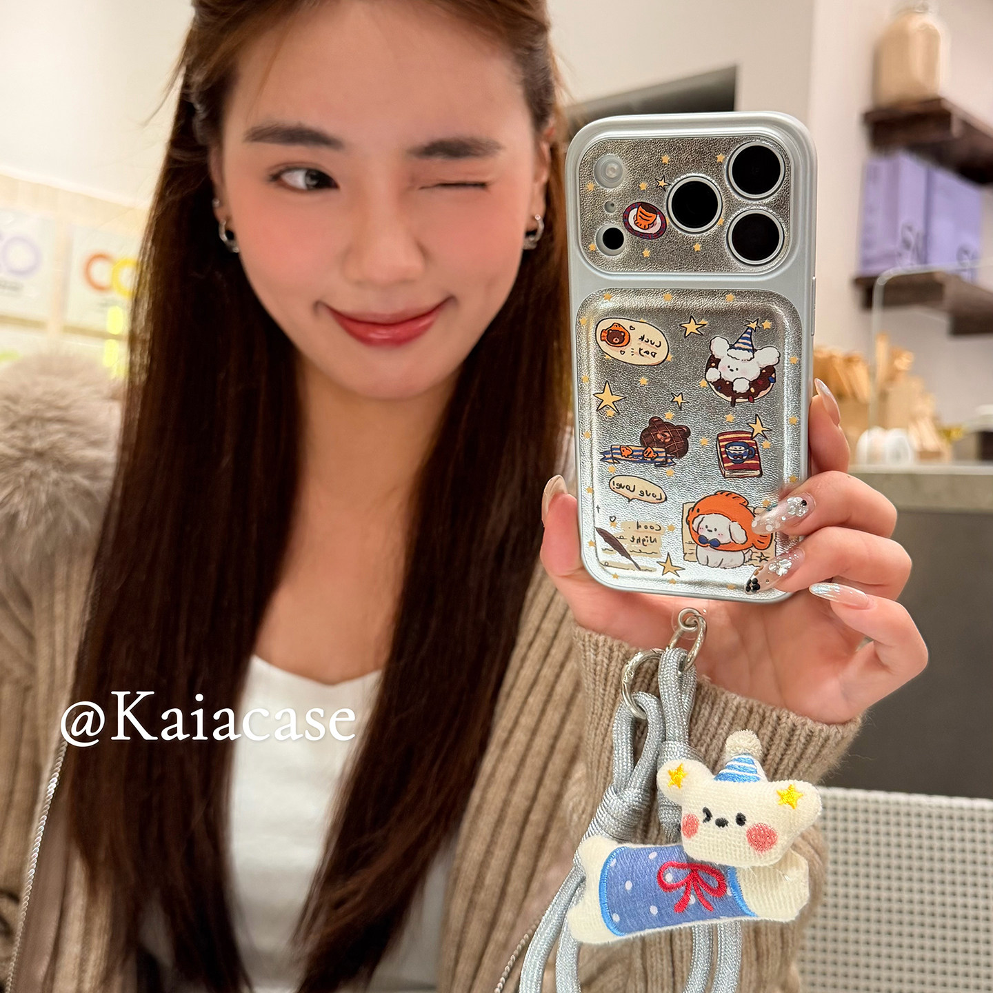 kaia 趣味可爱卡通烧鱼狗狗公仔适用苹果17promax手机壳