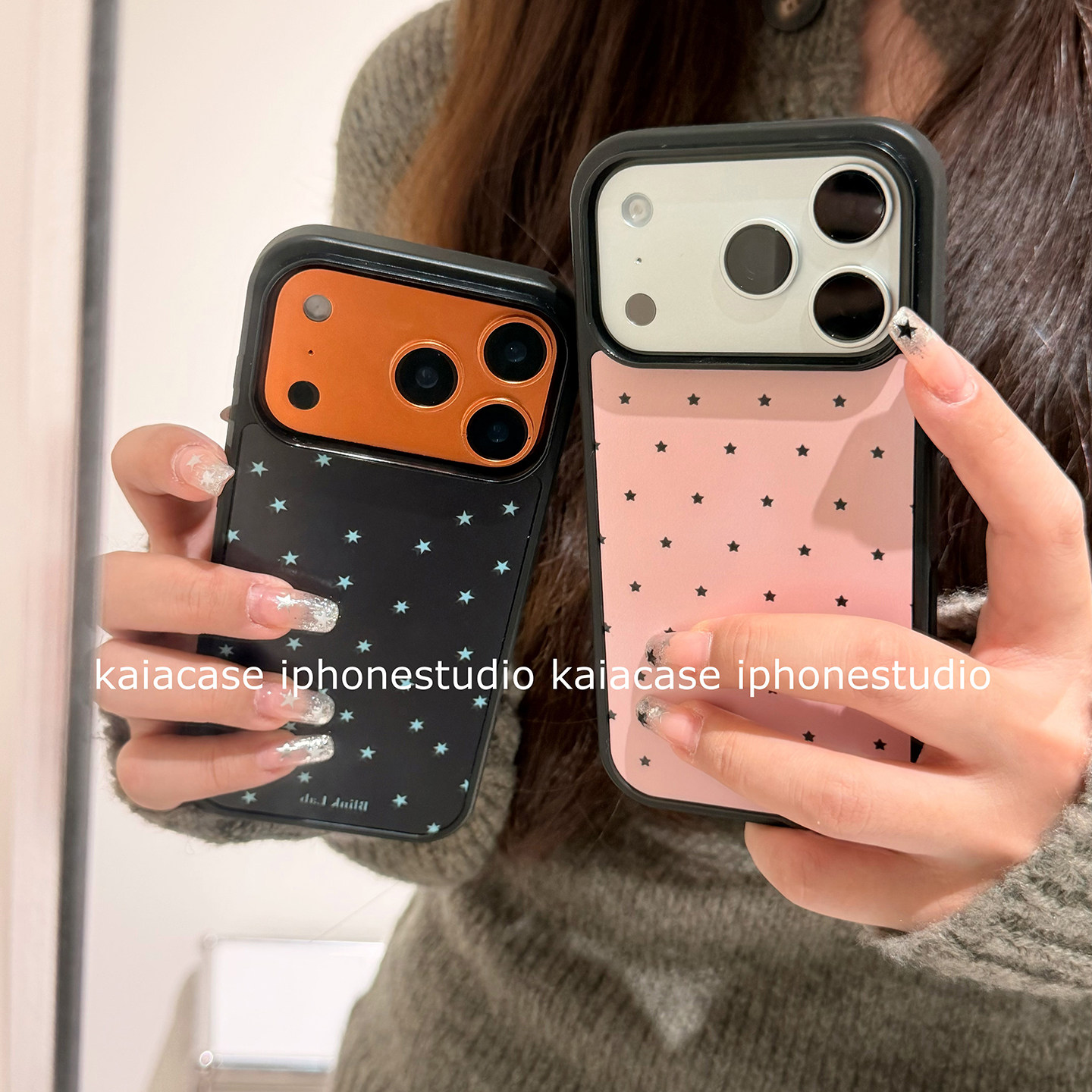 kaia 日韩ins简约纯色波点小星星适用苹果17promax手