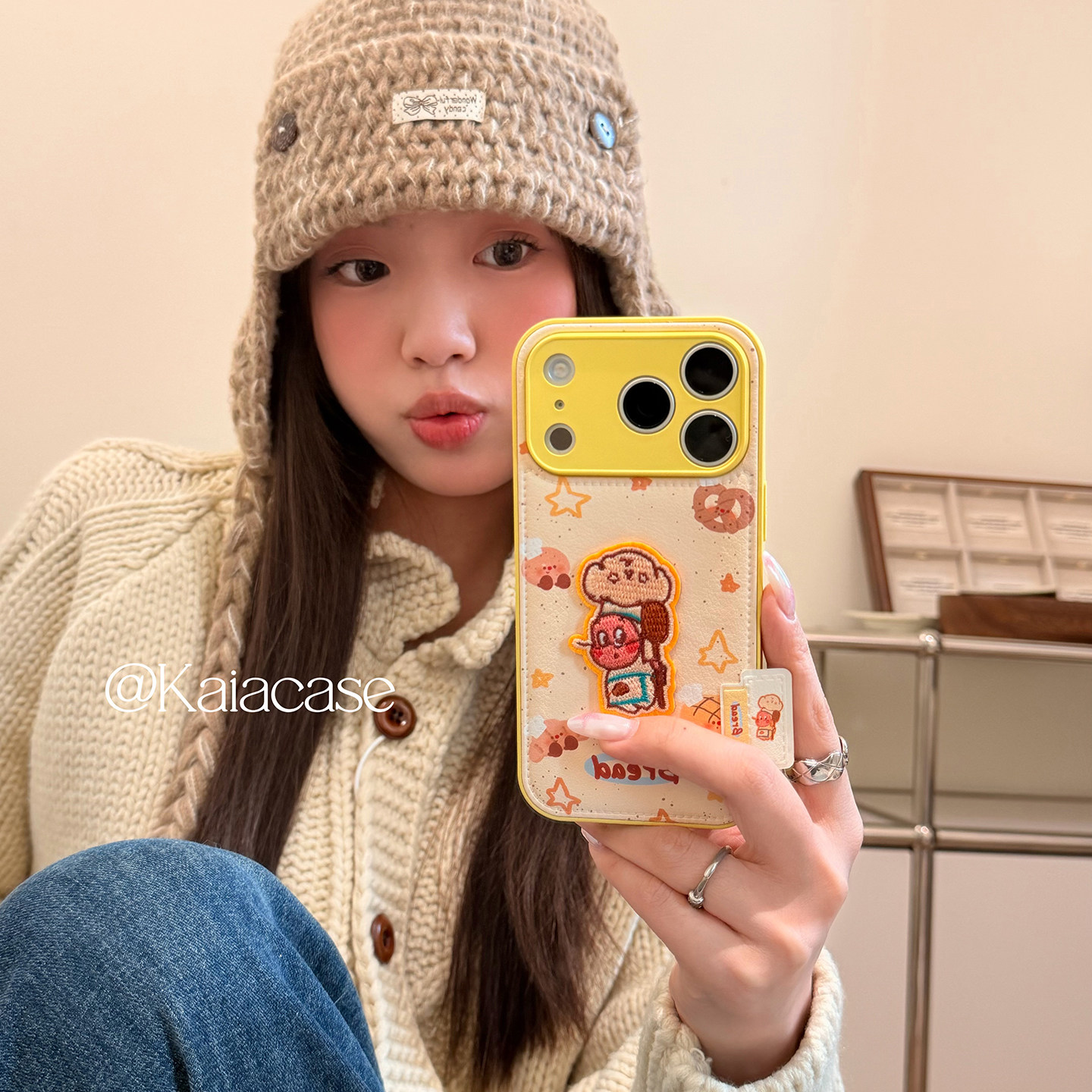 kaia 秋冬款卡通刺绣厨师星星小人适用苹果17promax手机壳iphone16pro新款13女14pro创意15pro皮质防摔手机套,3C数码配件,手机保护套/壳,淘宝优惠券,粉丝福利购,淘宝优惠卷