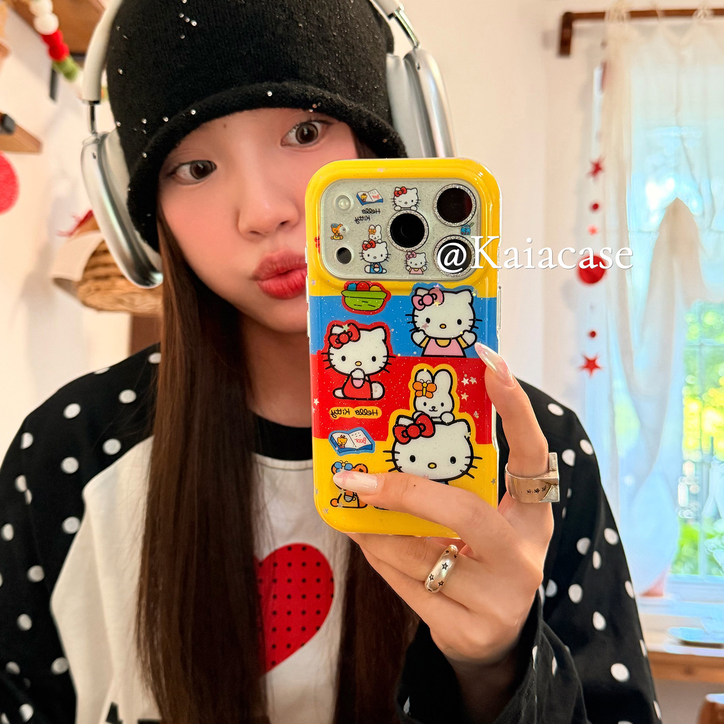 kaia俏皮ins撞色卡通哈喽kt镜头膜适用苹果17promax手机壳iphone16pro新款15女14pro创意15pro全包防摔手机套,3C数码配件,手机保护套/壳,淘宝优惠券,粉丝福利购,淘宝优惠卷