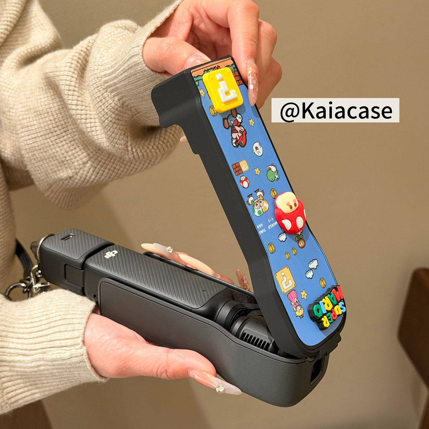 kaia 适用大疆pocket3保护套硅胶马里奥蘑菇挂绳口袋相机手提挂绳防护配件云台相机保护壳镜头盖防尘全包防摔