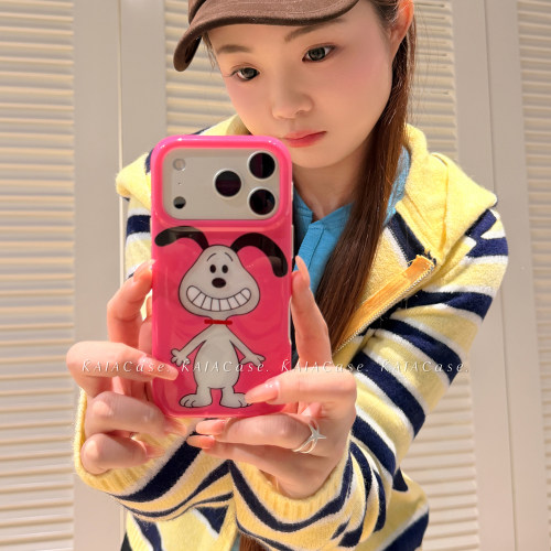 kaia 童趣卡通咧嘴笑史努比适用于苹果18promax手机壳iphone16pro新款16女17pro创意15pro全包软边防摔手机套